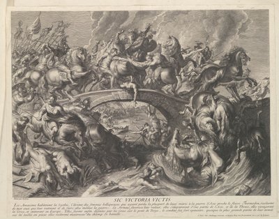 Taistele amatsoneja vastaan Sic Victoria Victis (otsikko esineessä) tekijältä Gaspard Duchange (attributed to)