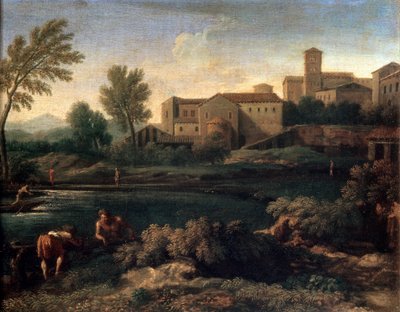 Pieni kaupunki Latiumissa, 1660-luku. tekijältä Gaspard Dughet