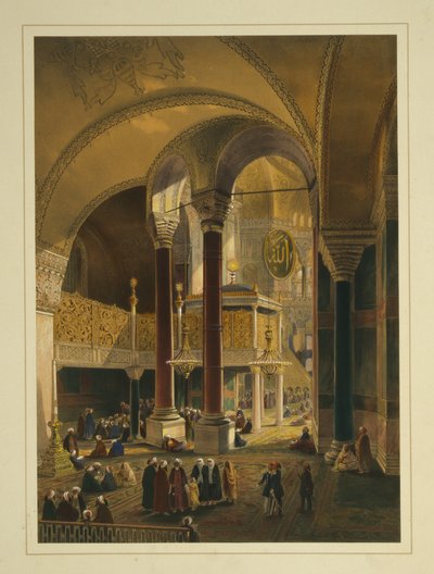 Keisarillinen galleria Ayasofya-moskeijassa, entisessä Hagia Sofian kirkossa. tekijältä Gaspard Fossati