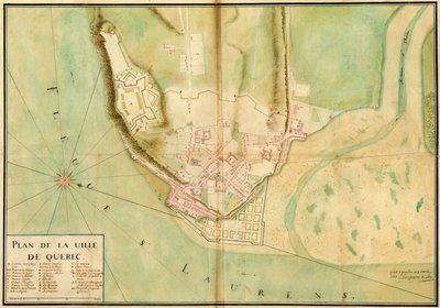 Gaspard-Joseph Chaussegros de Lery, Quebecin kaupungin suunnitelma, 1727. tekijältä Gaspard-Joseph Chaussegros de Léry