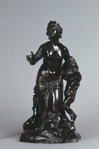 Latona ja hänen lapsensa, Apollo ja Diana, n. 1671 (pronssi lakatulla patinalla) tekijältä Gaspard Marsy