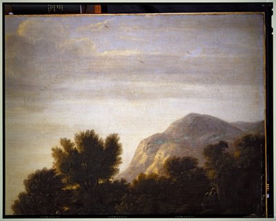 Italialainen maisema, yksityiskohta, päivämäärätön tekijältä Gaspard Poussin Dughet