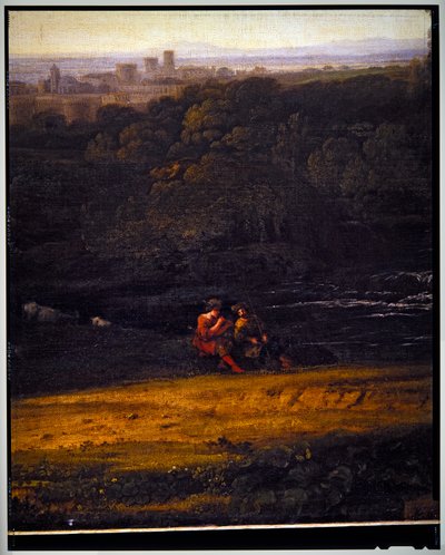Italialainen pastoraalimaisema, yksityiskohta, päiväämätön tekijältä Gaspard Poussin Dughet
