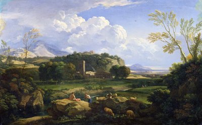Näkymä roomalaiselle Campagnalle (öljy kankaalle) tekijältä Gaspard Poussin Dughet