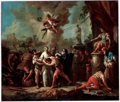 "Pyhän Laurentiuksen marttyyrikuolema", 1700-luku. tekijältä Gaspare Diziani