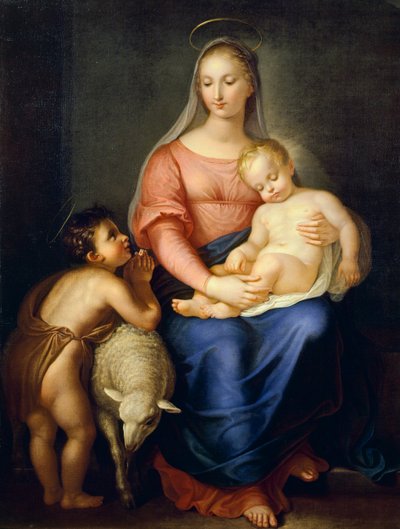 Madonna ja lapsi Pyhän Johannes Kastajan kanssa (maalaus) tekijältä Gaspero Martellini