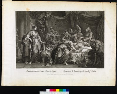 Andromache itki Hectorin kuolemaa, kaiverrettu Domenico Cunego, 1764 tekijältä Gavin after Hamilton