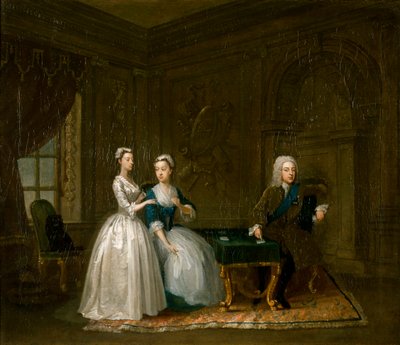 "Muotokuva Johnista, Montagun toisesta herttuasta, hänen vaimostaan ja heidän nuoremmasta tyttärestään", 1730 tekijältä Gawen Hamilton