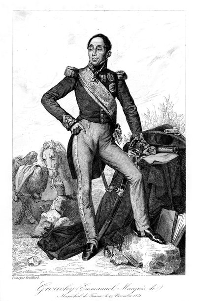 Emmanuel, markiisi de Grouchy 1766-1847, ranskalainen kenraali ja marsalkka, 1839. tekijältä Geille