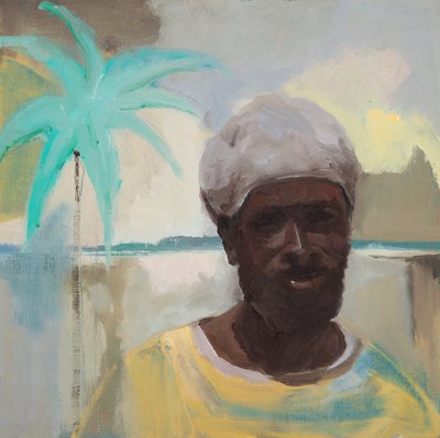 Antiguanalainen mies, 2019 (öljy kankaalle) tekijältä Genevieve French