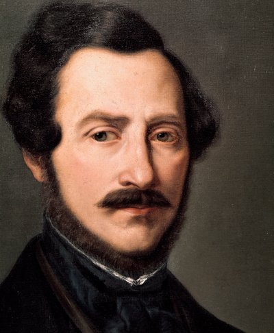 Italialaisen säveltäjän Gaetano Donizettin (1797-1848) muotokuva Gennario Ruon maalaus (1800-luku) Napolin konservatorio San Pietro a Majella tekijältä Gennaro Ruo