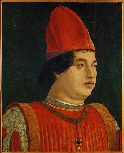 Gianfrancesco Gonzaga, Mantovan hallitsija, marsalkka ... (öljy puulle) tekijältä Gentile Bellini