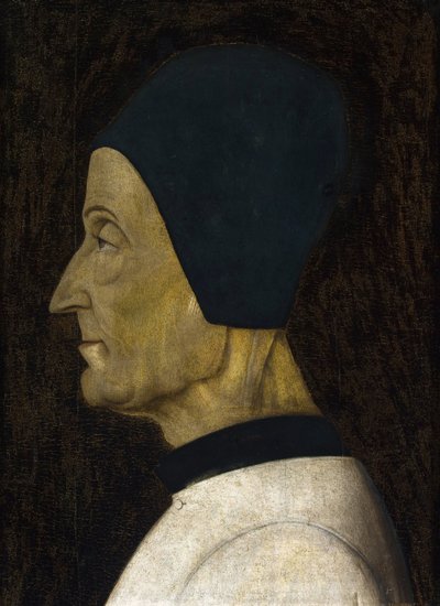 Lorenzo Giustinianin (1383-1456) muotokuva (Saint Laurent Justinianus) - Bellini, Gentile (noin 1429-1507). Tempera paneelissa, koko: 41x29,5 tekijältä Gentile Bellini