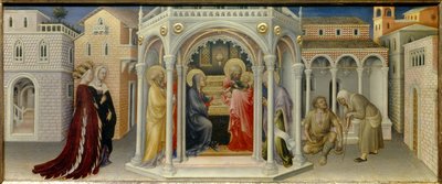 Esitys temppelissä Gentile da Fabrianon puumaalaus (1370-1427) 1423 su. 0,26x0,66 m tekijältä Gentile da Fabriano