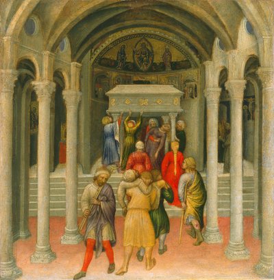 Rajatut ja sairaat parannetut Pyhän Nikolauksen haudalla, 1425. tekijältä Gentile da Fabriano
