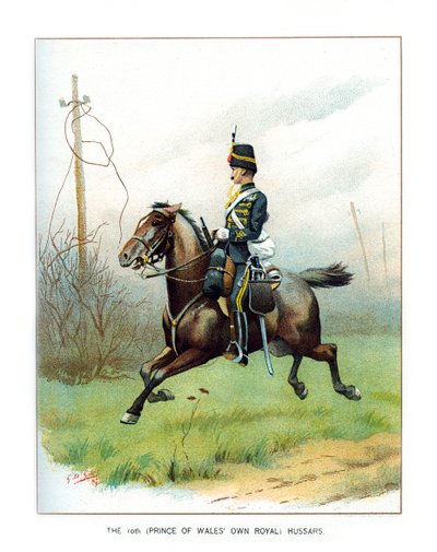 Walesin 10. prinssi omat kuninkaalliset husaarit, vuodelta 1890. tekijältä Geoffrey Douglas Giles