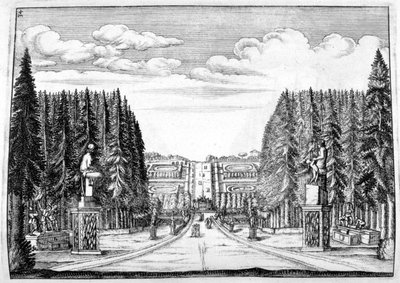 Linnan ja puutarhan suunnittelu, 1664 tekijältä Georg Andreas Bockler