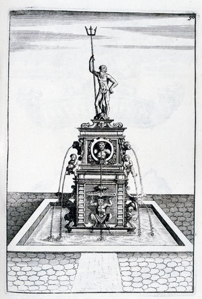 Suihkulähteen suunnittelu, 1664 tekijältä Georg Andreas Bockler