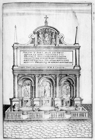 Suihkulähdesuunnittelu, 1664 tekijältä Georg Andreas Bockler