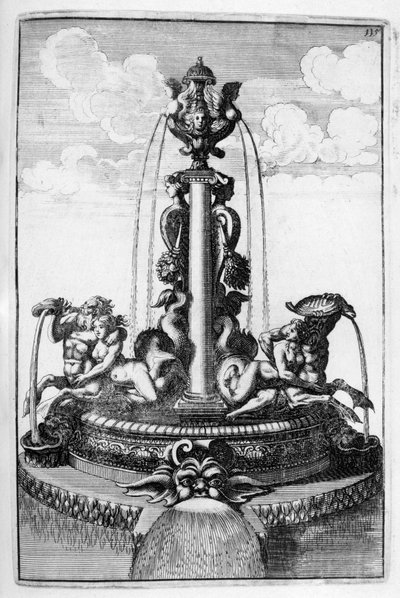 Suihkulähdesuunnittelu, 1664 tekijältä Georg Andreas Bockler
