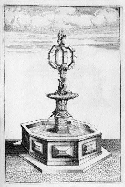 Suihkulähdesuunnittelu, 1664 tekijältä Georg Andreas Bockler