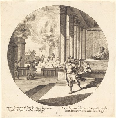 Jove muuttaa Lycaonin sudeksi tekijältä Georg Andreas Wolfgang the Elder