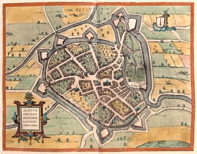 Aalst, Belgia - Georg Braunin "Civitates Orbis Terrarum", Köln 1617. tekijältä Georg Braun