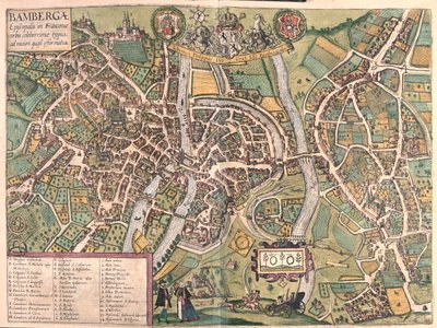 Bambergen, Saksa - Georg Braunin "Civitates Orbis Terrarum", Köln 1617. tekijältä Georg Braun