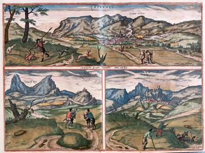 Bornes, Zahara, Espanja - Georg Braunin teoksessa "Civitates Orbis Terrarum", Köln 1617. tekijältä Georg Braun
