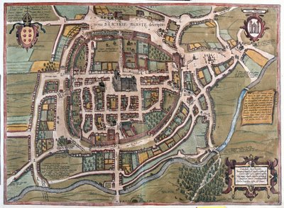 Braga, Portugali - Georg Braunin teoksessa "Civitates Orbis Terrarum", Köln 1617. tekijältä Georg Braun