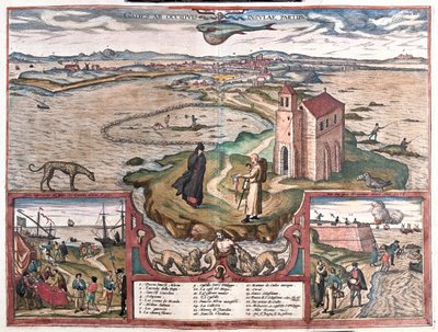 Cadice, Espanja - teoksessa "Civitates Orbis Terrarum", Georg Braun, Köln 1617. tekijältä Georg Braun