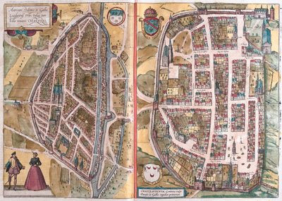Chartres, Ranska, Georg Braunin teoksessa "Civitates Orbis Terrarum", Köln 1617, tekijältä Georg Braun