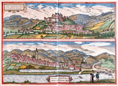 Dillenburg - Siegen, Saksa - Georg Braunin teoksessa "Civitates Orbis Terrarum", Köln 1617. tekijältä Georg Braun