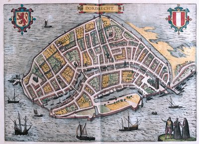 Dordrecht, Alankomaat - Georg Braunin "Civitates Orbis Terrarum", Köln 1617. tekijältä Georg Braun