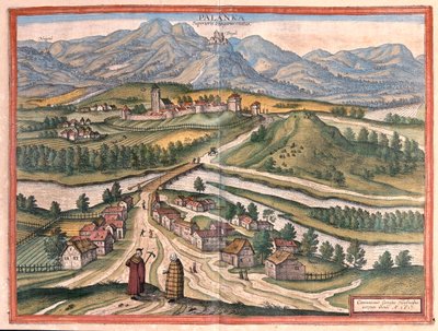 Drégelypalank, Unkari - teoksessa "Civitates Orbis Terrarum", kirjoittanut Georg Braun, Köln 1617. tekijältä Georg Braun