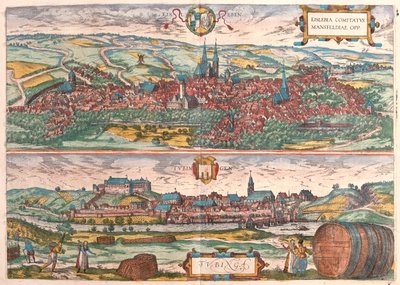 Eisleben, Saksa - Georg Braunin teoksessa "Civitates Orbis Terrarum", Köln 1617. tekijältä Georg Braun