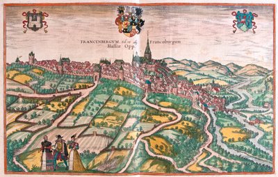 Frankenberg, Alankomaat - Georg Braunin teoksessa "Civitates Orbis Terrarum", Köln 1617. tekijältä Georg Braun