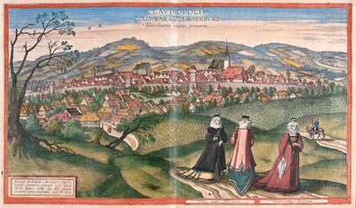 Klauseburg, Cluj, Napoca, Romany - Georg Braunin teoksessa "Civitates Orbis Terrarum", Köln 1617. tekijältä Georg Braun