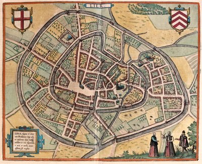 Lier, Belgia - Georg Braunin "Civitates Orbis Terrarum", Köln 1617. tekijältä Georg Braun