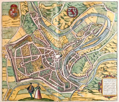 Luxenbourg, Georg Braunin teoksessa "Civitates Orbis Terrarum", Köln 1617. tekijältä Georg Braun