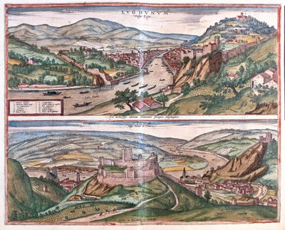 Lyon - Vienne, Ranska - Georg Braunin "Civitates Orbis Terrarum", Köln 1617. tekijältä Georg Braun