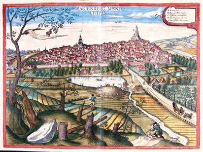 Marienberg, Saksa - Georg Braunin "Civitates Orbis Terrarum", Köln 1617. tekijältä Georg Braun
