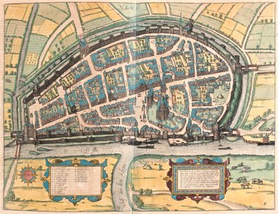 Neuss, Saksa - Georg Braunin teoksessa "Civitates Orbis Terrarum", Köln 1617. tekijältä Georg Braun