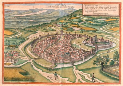 Novara, Italia - Georg Braunin teoksessa "Civitates Orbis Terrarum", Köln 1617. tekijältä Georg Braun