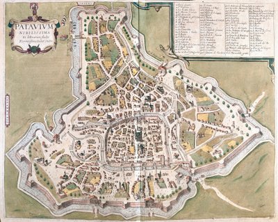 Padova, Italia - Georg Braunin teoksessa "Civitates Orbis Terrarum", Köln 1617. tekijältä Georg Braun