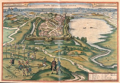 Papa, Unkari - Georg Braunin "Civitates Orbis Terrarum", Köln 1617. tekijältä Georg Braun
