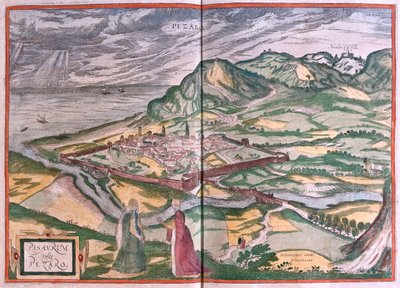 Pesaro, Italia - Georg Braunin teoksessa "Civitates Orbis Terrarum", Köln 1617. tekijältä Georg Braun