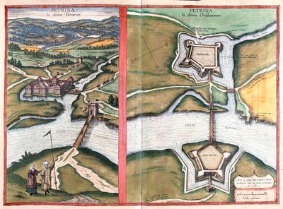 Petrinja, Kroatia - teoksessa "Civitates Orbis Terrarum", Georg Braun, Köln 1617. tekijältä Georg Braun