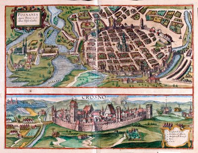 Poznan - Krosno, Puola - Georg Braunin "Civitates Orbis Terrarum", Köln 1617. tekijältä Georg Braun
