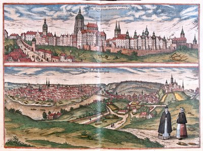 Praha (Böömi), Tšekin tasavalta - Georg Braunin teoksessa "Civitates Orbis Terrarum", Köln 1617. tekijältä Georg Braun